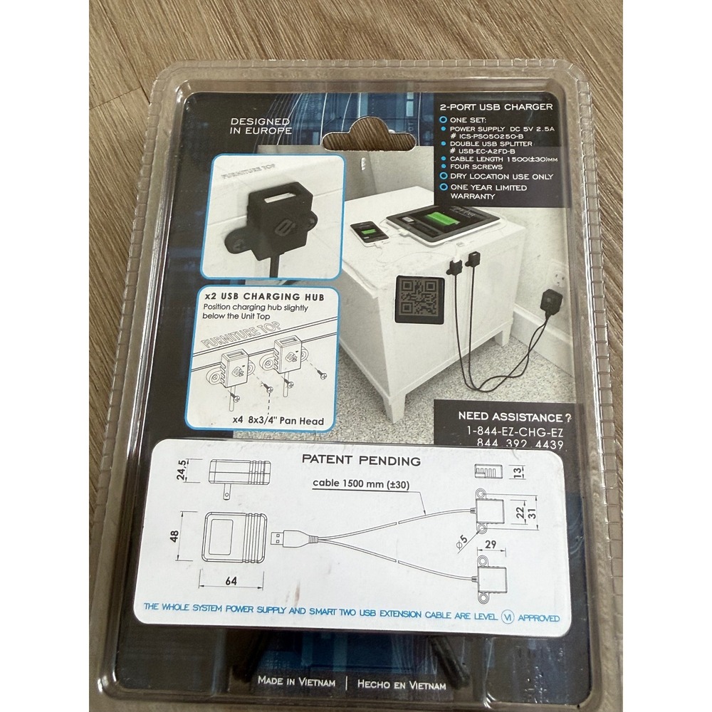 EZ Collection 2-Port USB Charger Intelligent Charging System Black 4FD-B NEW - Picture 2 of 2
